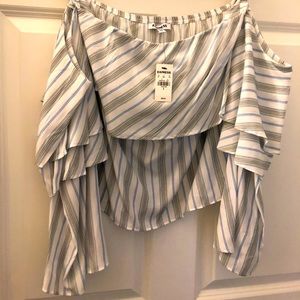 Express flowy sleeves striped top NWT Small